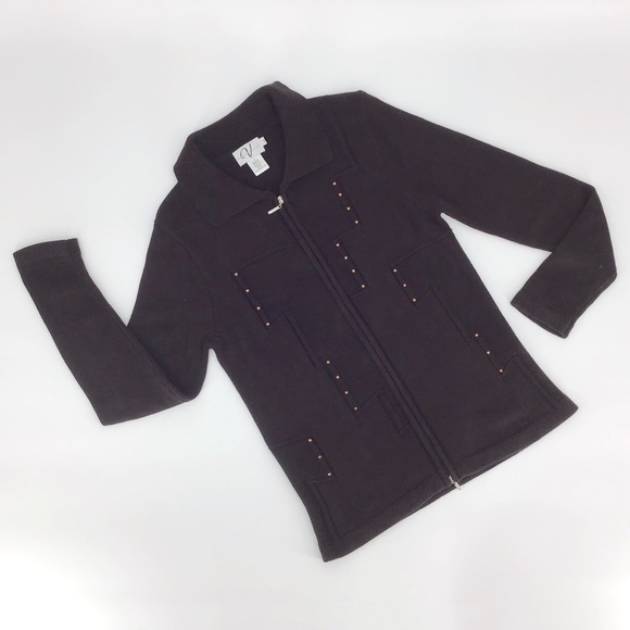 Variations Brown Cardigan with Rhinestones, Small - Picture 12 of 16